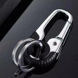 Solid Color Zinc Alloy Waist Hanging Lock Keychain Men's Business Car Keychain Double Ring Motorcycle Electric Car Key Chain