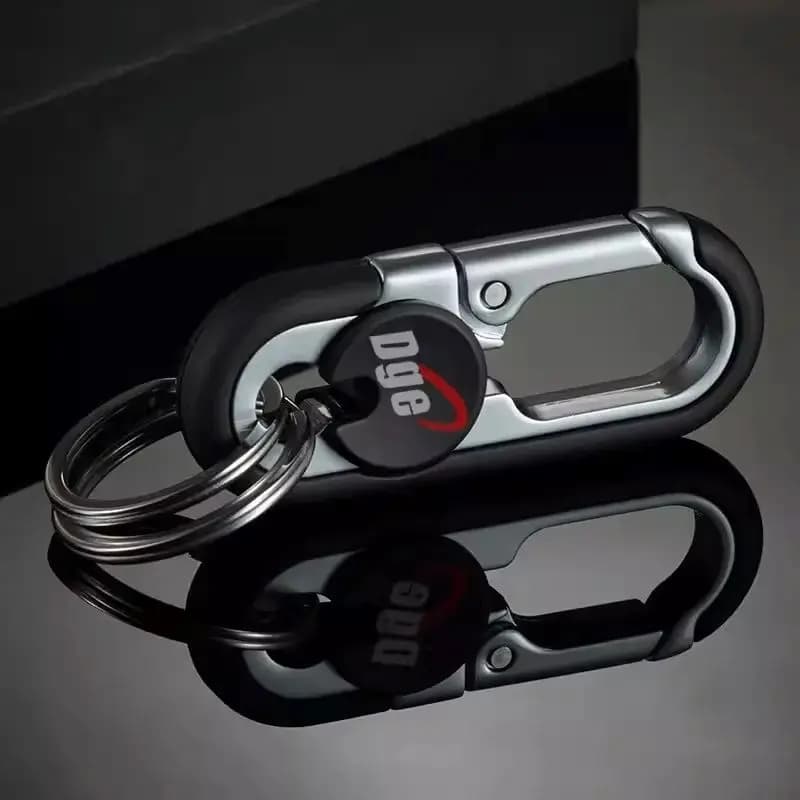 Solid Color Zinc Alloy Waist Hanging Lock Keychain Men's Business Car Keychain Double Ring Motorcycle Electric Car Key Chain