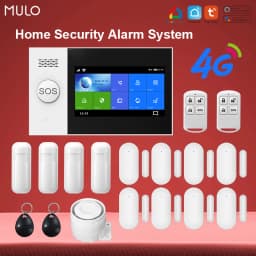 Mulo Smart Home WIFI Wireless Home Alarm System PG107 Tuya 4G Burglar Security Alarm Support Alexa & Google Suitable For Garage