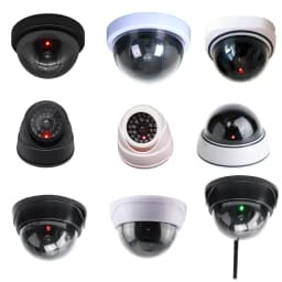 Wireless Black/White Dummy Camera Fake Plastic Dome CCTV Security Camera With Flashing Led Surveillance System Indoor Outdoor