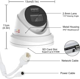 Anpviz Smart Light Color Vision Turret 8MP POE IP Camera Outdoor CCTV Video Surveillance IP67 SD Card Slot Built-in Mic H.265+