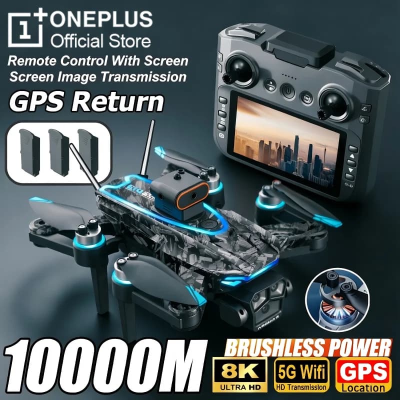 OnePlus D13 GPS Drone 8K Triple-Camera HD Optical Flow Intelligent Obstacle Avoidance Brushless Screen Remote Control Drone