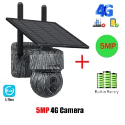 INQMEGA 5MP 4MP WIFI Wireless PTZ Solar Camera 4G SIM With Solar Panel Two Way Audio Security Protection CCTV Camera Battery Cam