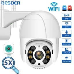 BESDER 4K 8MP 5MP Ultra HD PTZ WiFi IP Camera AI Human Detection 1080P UHD Audio IP Camera Auto Tracking P2P Video Surveillance