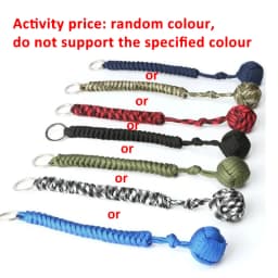 Outdoor Self Defense Key Chain Emergency Survival Protecting Monkey Fist Steel Ball Bearing Parachute Lanyard Camping Paracord