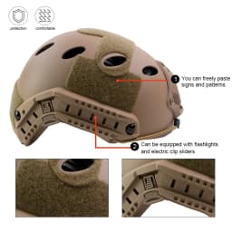 Fast Tactical Helmet Adjustable knob Thicken ABS Outdoor Air Gun Shooting CS Protective Equipment Suitable Head Size 55-60cm