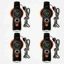 7in1 Emergency Survival Function Whistle Outdoor Multifunctional Survival Whistle with Lanyard Compass Flashlight Camping Hike