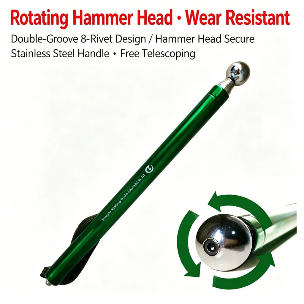 Telescopic Thickening Hollow Drum Hammer Self-defense Hammer Multi-functional Cavity Durable Test Rod Inspection Room Tool Metal