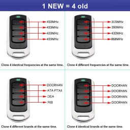 Clone APRIMATIC TR4 TM4 TXM Garage Door Key Fob Remote Control Copy Multi-Frequency 280-868MHz Fixed Rolling CodeController