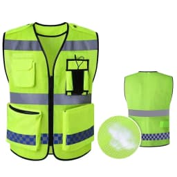 New Summer Breathable Safety Vest Night Work Security Sleeveless Road Construction Workwear Zipper Pockets Unisex