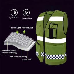 New Summer Breathable Safety Vest Night Work Security Sleeveless Road Construction Workwear Zipper Pockets Unisex