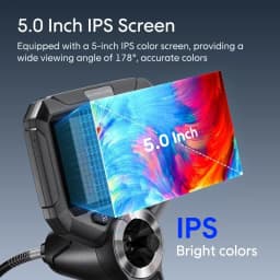 720 Degrees All Way Steering Industrial  Endoscope for Car Pipe Inspection Sewer Camera Borescope with 5 Inch