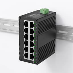 Industrial 12 Ports Ethernet Switch,Din Rail Mount Gigabit PoE Network Switch,Unmanaged 1000M RJ45 Switch,IEEE 802.3af/at/bt