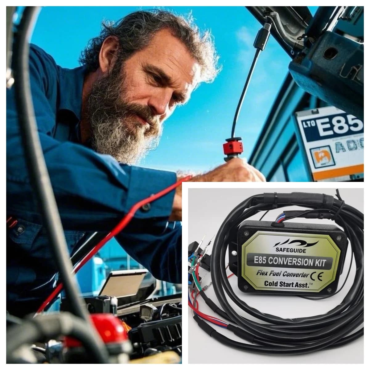 E85 Ethanol Kit for 4Cylinder Cars - Cold Start Assist, Flex Fuel Converter, Bioethanol Performance with Universal Compatibility