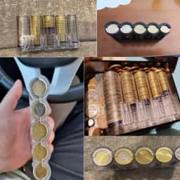 New Portable 5 Slots Euro Coin Holder Hidden Safe Coin Collector Dispenser Fanny Pack Cash Receipt Waist Wallet Waiter's Driver