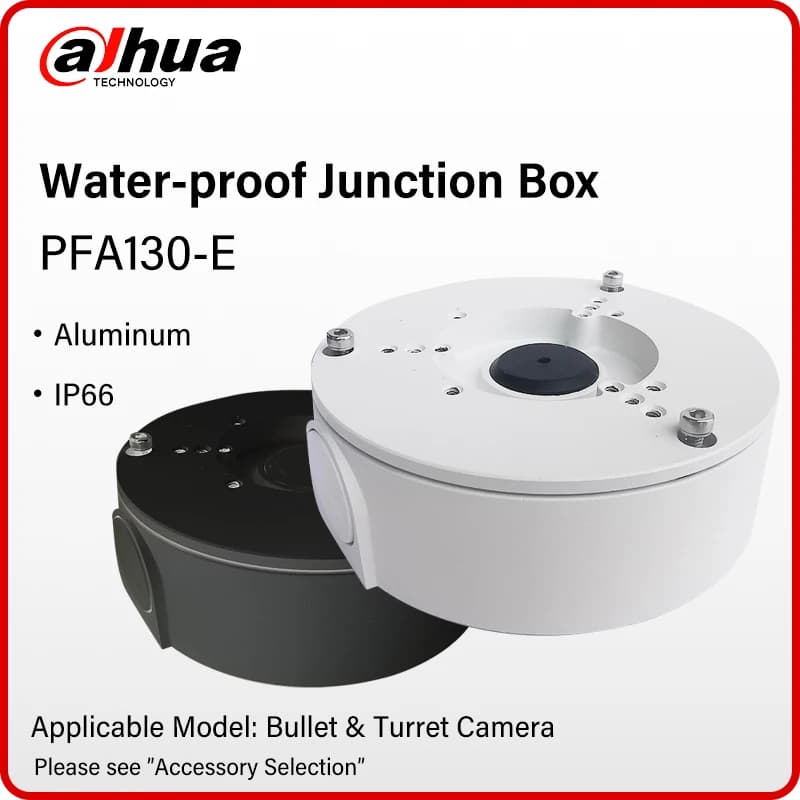 Dahua PFA130-E Water-proof Junction Box Aluminum White Black Camera Mounts IP66 Bracket For Dahua Bullet Camera Turret Camera