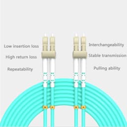 Fiber Patch Cable 10G OM3 OM4 LC UPC-LC UPC Multimode Duplex 2.0mm LC Fiber Optic Patch Cord Optical Fiber Cable