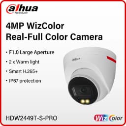 Dahua 4MP 8MP WizColor Camera HDW2449T-S-PRO HDW2849T-S-PRO Human Detection Security Camera F1.0 Aperture As Bright As Daylight