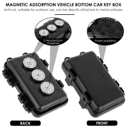 Magnetic Hide-A-Key Holder Waterproof Under Car Hide Key Box with Strong Magnets or Spare Keys & GPS Locator Storage Hide-A-Key