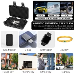 Magnetic Hide-A-Key Holder Waterproof Under Car Hide Key Box with Strong Magnets or Spare Keys & GPS Locator Storage Hide-A-Key