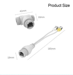 PoE Combiner/Mux, Splitter Network Cabling Connector 3-Way RJ45 for Surveillance Camera Cables, PoE Synthesis Separation