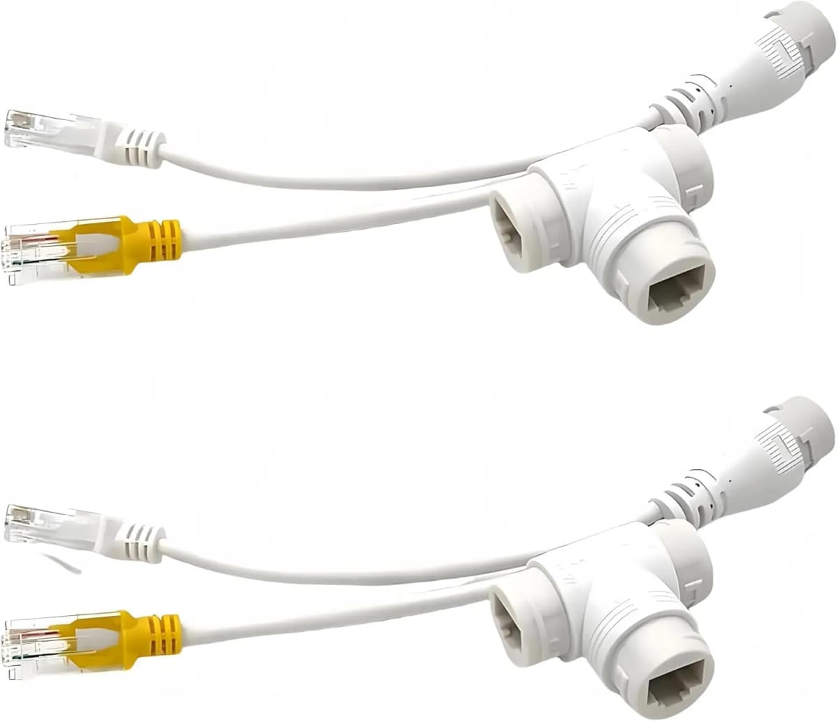 PoE Combiner/Mux, Splitter Network Cabling Connector 3-Way RJ45 for Surveillance Camera Cables, PoE Synthesis Separation