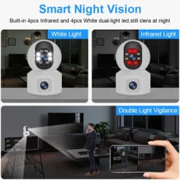 6MP WiFi Camera Dual Screen Two-Way Audio Baby Controllable Monitor Indoor PTZ IP Camera CCTV Surveillance Home Security ICSee