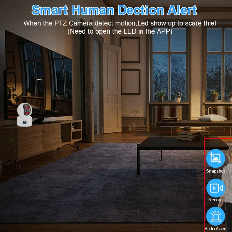 6MP WiFi Camera Dual Screen Two-Way Audio Baby Controllable Monitor Indoor PTZ IP Camera CCTV Surveillance Home Security ICSee