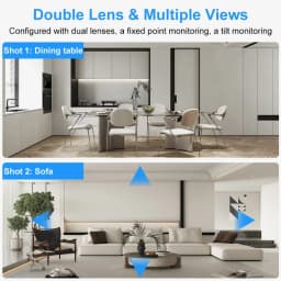 6MP WiFi Camera Dual Screen Two-Way Audio Baby Controllable Monitor Indoor PTZ IP Camera CCTV Surveillance Home Security ICSee