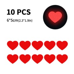10Pcs Car Bumper Reflective Safety Strip Stickers Love Heart Shaped Car Reflective Sticker Night Driving Warning Safety Tape