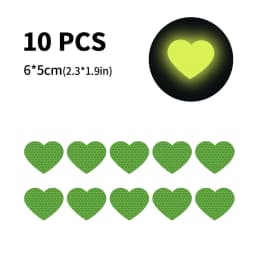 10Pcs Car Bumper Reflective Safety Strip Stickers Love Heart Shaped Car Reflective Sticker Night Driving Warning Safety Tape
