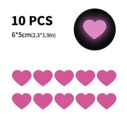 10Pcs Car Bumper Reflective Safety Strip Stickers Love Heart Shaped Car Reflective Sticker Night Driving Warning Safety Tape