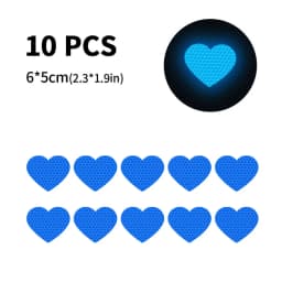 10Pcs Car Bumper Reflective Safety Strip Stickers Love Heart Shaped Car Reflective Sticker Night Driving Warning Safety Tape
