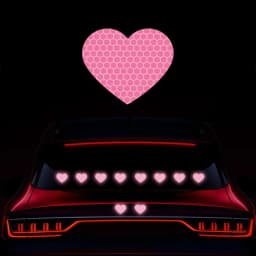 10Pcs Car Bumper Reflective Safety Strip Stickers Love Heart Shaped Car Reflective Sticker Night Driving Warning Safety Tape