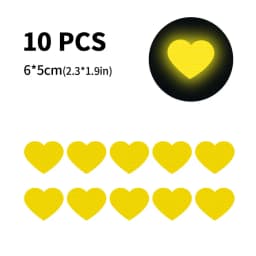 10Pcs Car Bumper Reflective Safety Strip Stickers Love Heart Shaped Car Reflective Sticker Night Driving Warning Safety Tape
