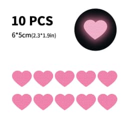 10Pcs Car Bumper Reflective Safety Strip Stickers Love Heart Shaped Car Reflective Sticker Night Driving Warning Safety Tape