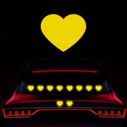10Pcs Car Bumper Reflective Safety Strip Stickers Love Heart Shaped Car Reflective Sticker Night Driving Warning Safety Tape