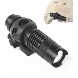 JOAXOR Tactical Helmet ARC Rail Light LED Mini Flashlight With 20mm Picatinny Rail Mount Strobe/Strong/Low Lamp 500 Lumens