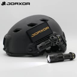 JOAXOR Tactical Helmet ARC Rail Light LED Mini Flashlight With 20mm Picatinny Rail Mount Strobe/Strong/Low Lamp 500 Lumens