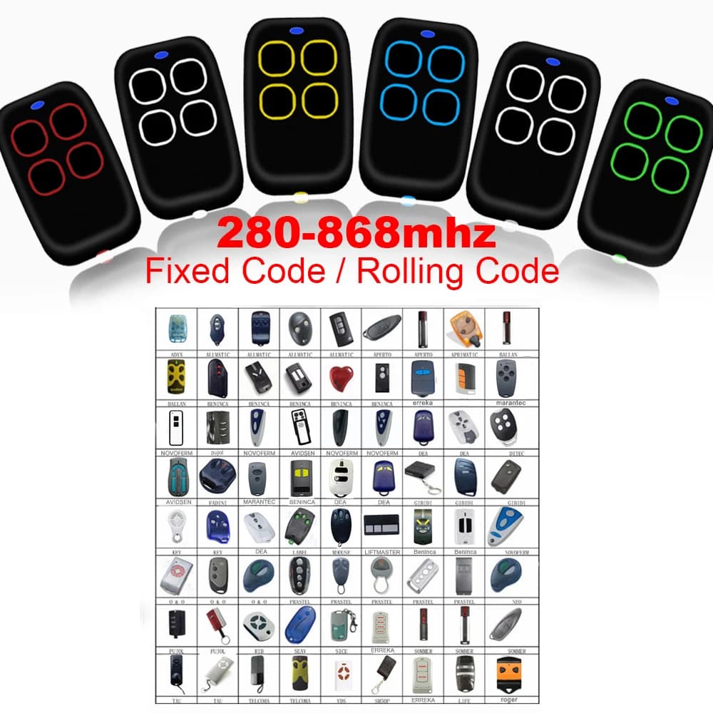Garage Door Remote Control Duplicator 280-900MHz 433 433.92MHz Code Grabber Clone Gate Key Fob Command Hand Transmitter