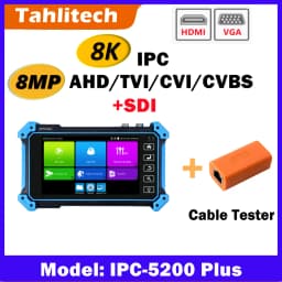 5.4" CCTV Tester Monitor Analog Camera Tester 8K IP Camera Tester IPC-5200C Plus PTZ VGA HDMI Input Cable Tracer PoE CCTV Tester