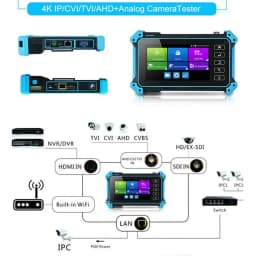 5.4" CCTV Tester Monitor Analog Camera Tester 8K IP Camera Tester IPC-5200C Plus PTZ VGA HDMI Input Cable Tracer PoE CCTV Tester