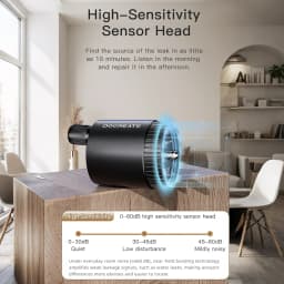 Portable Pipe Leak Detector With 13000X Sound Amplification Type-C Charge for Accurately Locating Water Leaks in Walls and Floor