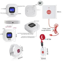 Topvico Tuya SOS Button WiFi Emergency Button for the Eldely Alarm, Fall Alert Call, Panic Button Bracelet Seniors Old People