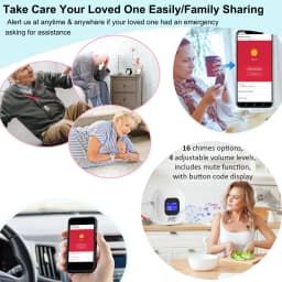 Topvico Tuya SOS Button WiFi Emergency Button for the Eldely Alarm, Fall Alert Call, Panic Button Bracelet Seniors Old People