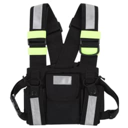 Chest Harness Front Pouch Yellow Reflective TYT Radio Tactical Harness Front Pack Vest Chest Bag Pouch For Walkie Talkie