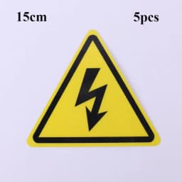 5pcs Yellow Warning Sticker 3.6/5/8/10/15cm Accessories Electrical Shock Hazard Danger Notice Danger Forelectric Box