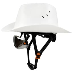 Cowboy Safety Helmet With Built-In Sunglasses HDPE Wide Full-Brim Anti-Collision Hard Hat With Vent Hole for Construction Work