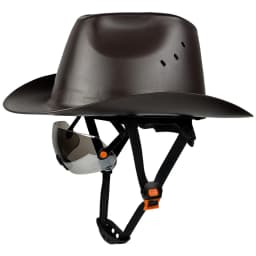 Cowboy Safety Helmet With Built-In Sunglasses HDPE Wide Full-Brim Anti-Collision Hard Hat With Vent Hole for Construction Work