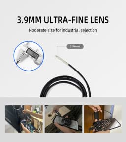 Dodosee 3.9mm HD Endoscope 3 in 1 Car Inspection Borescope 720p Mini Camera for Android Mac Windows Micro USB Type C